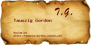 Tauszig Gordon névjegykártya